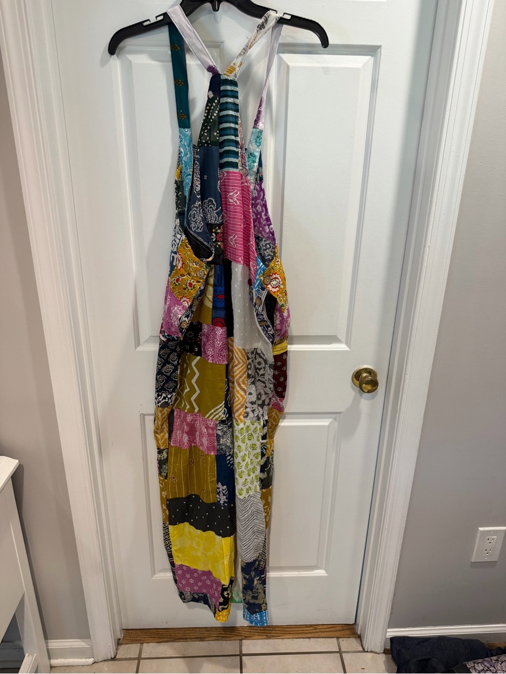 NWT Katmandu Patchwork Boho Cotton Overalls - Multicolor Sz L - Picture 3 of 4